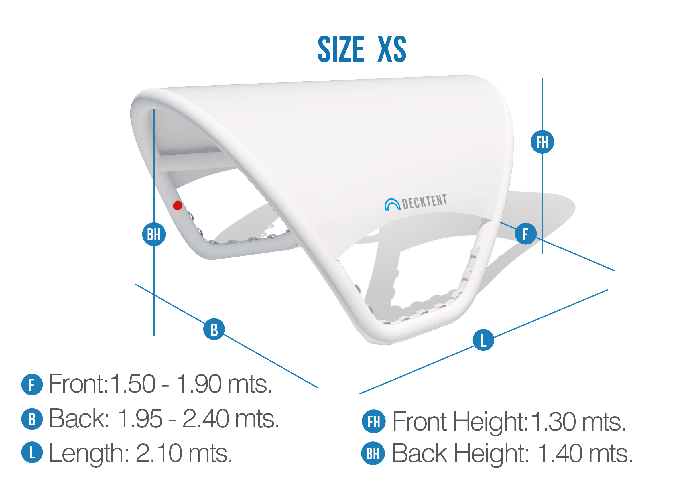 DECKTENT Bimini XS pro plachetnice 7-10 m a RIB a motorové čluny 5–7,5 m černá