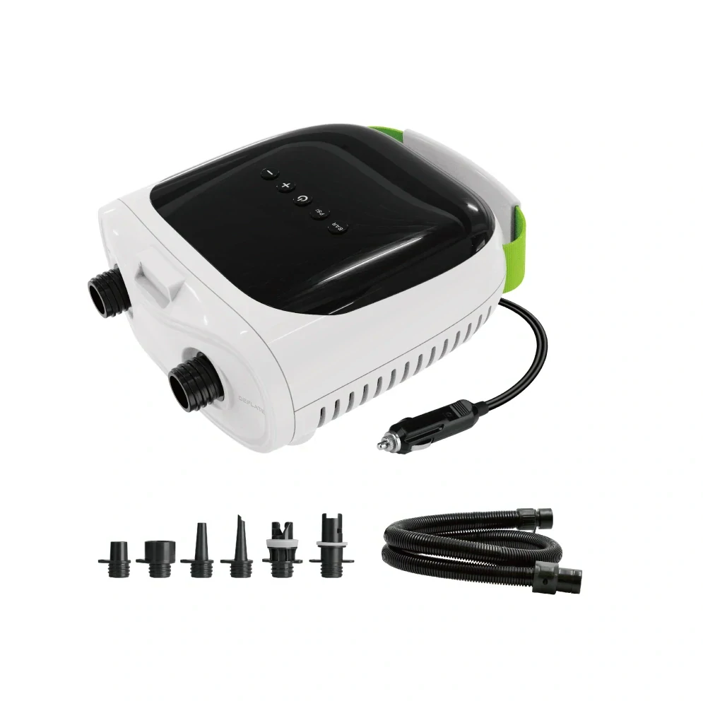 PADDLEBOARDGURU PBG 9 Elektrická AKU vzduchová pumpa k člunům a paddlebordům 12V/4000 mAh s LCD displejem, dobíjecí – 20 PSI