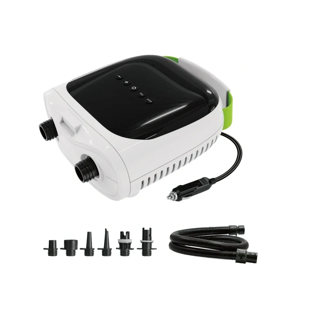 PADDLEBOARDGURU PBG 9 Elektrická AKU vzduchová pumpa k člunům a paddlebordům 12V/4000 mAh s LCD displejem, dobíjecí – 20 PSI