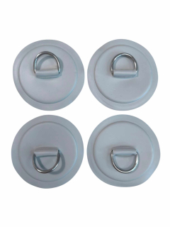 Nerezové D-oko s podložkou 10 cm (2 cm x 4 mm) šedý, na nafukovací čluny, set 4 ks EVAL 02199-27